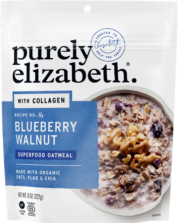 Blueberry Walnut Superfood Oatmeal Pouch with Collagen